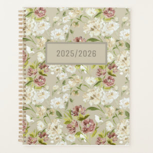 Floral Bourgogne Cream Day Planner 2025/2026