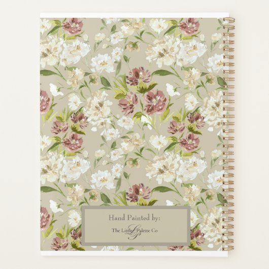 Floral Bourgogne Cream Day Planner 2025/2026 (Achterkant)