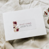 Floral Bourgogne Cream Wedding RSVP Adres Etiket