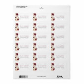 Floral Bourgogne Cream Wedding RSVP Adres Etiket (Full Sheet)