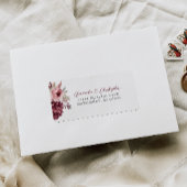 Floral Bourgogne Dusty Roos Wedding RSVP Adres Etiket