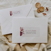 Floral Bourgogne Dusty Roos Wedding RSVP Adres Etiket