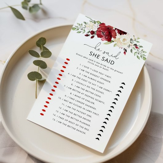 Floral Bourgogne Hij zei dat ze een bruidsspel zei