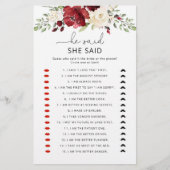 Floral Bourgogne Hij zei dat ze een bruidsspel zei (Voorkant)