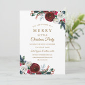 Floral-Bourgogne kerstfeest Kaart (Staand voorkant)