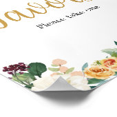 Floral Bourgogne Pompoen Baby shower Favors Poster (Hoek)