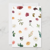 Floral Bourgogne pompoen Baby shower Kaart (Achterkant)