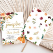 Floral Bourgogne pompoen Baby shower Kaart