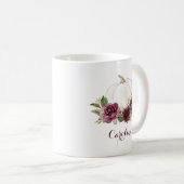 Floral Bourgogne Pompoen Gepersonaliseerde Mok (Voorkant rechts)
