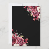 Floral Bourgogne Vlinder Prinses Quinceanera Kaart (Achterkant)