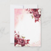 Floral Bourgogne Vlinder Prinses Quinceanera Kaart (Achterkant)