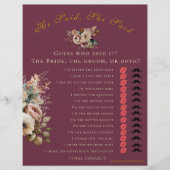 Floral Bourgondië Elegant zei hij Flyer (Voorkant)