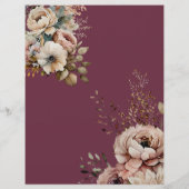 Floral Bourgondië Elegant zei hij Flyer (Achterkant)