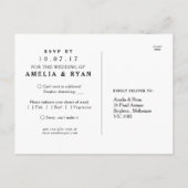 Floral Bourgondië Marsala RSVP-Briefkaart Uitnodiging Briefkaart (Achterkant)