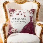 Floral Bourgondië Prinses Quinceanera Verjaardag Kussen<br><div class="desc">Het Floral Bourgondië Princess Quinceañera Birthday Sierkussen voegt een vleugje elegantie toe aan uw feest. Met een rijke bordeauxrode achtergrond met delicate bloemaccenten, vormt dit kussen een perfecte aanvulling op een quinceañera met een prinsessenthema. Gepersonaliseerd met jouw naam of evenementendetails, is het een prachtige aandenken die elk zitgedeelte of decor...</div>