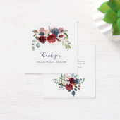 Floral Bourgondië Script bruiloft dank u kaart (Bureau)