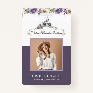Floral Boutique Hanger Medewerker Foto ID Badge