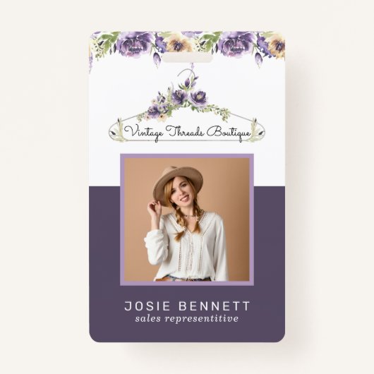 Floral Boutique Hanger | Medewerker Foto ID Badge (Voorkant)