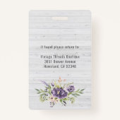 Floral Boutique Hanger | Medewerker Foto ID Badge (Achterkant)