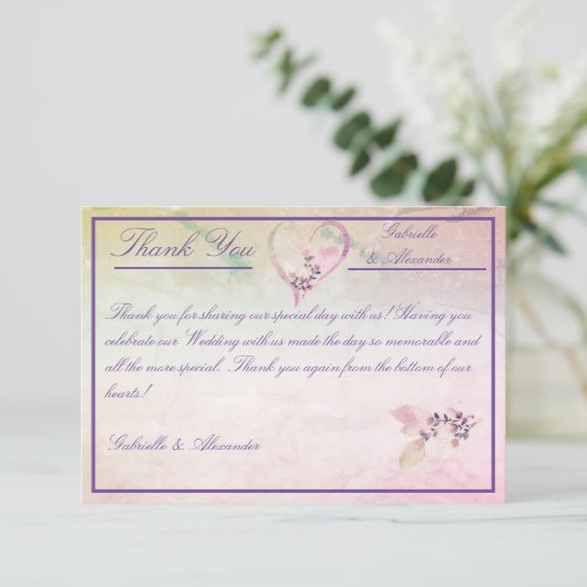 Floral boven het Roos van de wolken Bedankkaart (Staand voorkant)