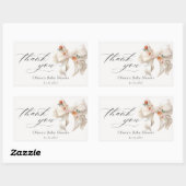 Floral Bow Elegant Baby shower Bedankt Rechthoekige Sticker (Vel)