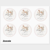 Floral Bow Elegant Baby shower Bedankt Ronde Sticker (Vel)