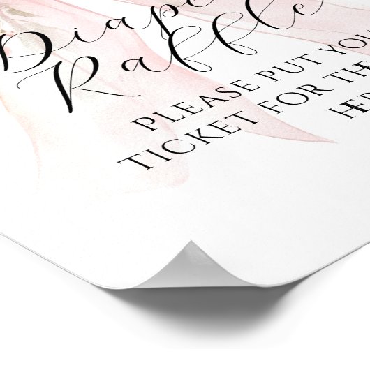 Floral Bow Elegant Bloemenmeisje Baby shower Luier Poster (Hoek)