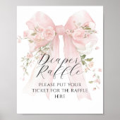 Floral Bow Elegant Bloemenmeisje Baby shower Luier Poster (Voorkant)