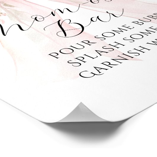 Floral Bow Elegant Flower Girl Baby Shower Bar Poster (Hoek)