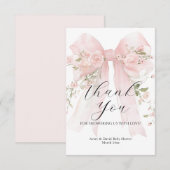 Floral Bow Elegant Flower Girl Baby Shower Bedankkaart (Voorkant / Achterkant)
