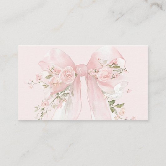 Floral Bow Elegant Flower Girl Baby Shower Informatiekaartje (Achterkant)