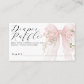 Floral Bow Elegant Flower Girl Baby Shower Informatiekaartje (Voorkant)