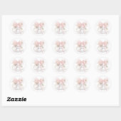 Floral Bow Elegant Flower Girl Baby Shower Ronde Sticker (Vel)