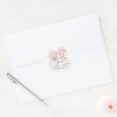 Floral Bow Elegant Flower Girl Baby Shower Ronde Sticker (Envelop)