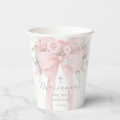  Floral Bow First Holy Communion Elegant Papieren Bekers (Achterkant)