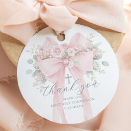  Floral Bow First Holy Communion Thank you Bedankjes Labels