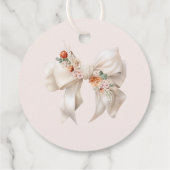 Floral Bow Girl Baby shower Bedankt Bedankjes Labels (Achterkant)