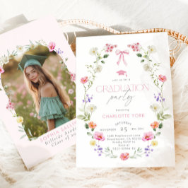 Floral Bow Graduation party Arch Photo Kaart