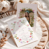 Floral Bow Graduation party Arch Photo Kaart