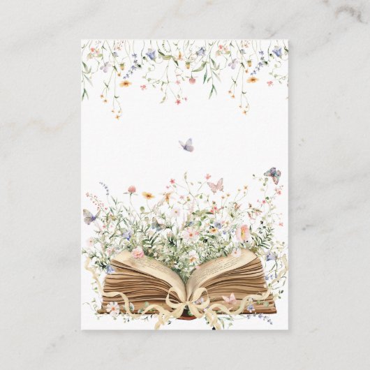 Floral Bow Nieuw Chapter Baby shower Boek Verzoek Informatiekaartje (Achterkant)