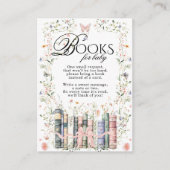 Floral Bow Nieuw Chapter Baby shower Boek Verzoek Informatiekaartje (Voorkant)