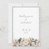 Floral Bow Save the Date Kaart (Achterkant)