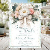 Floral Bow Save the Date Kaart