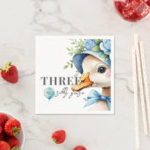 Floral Bow Silly Goose Boy Birthday  Servet (Insitu)