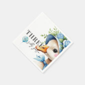 Floral Bow Silly Goose Boy Birthday  Servet (Hoek)