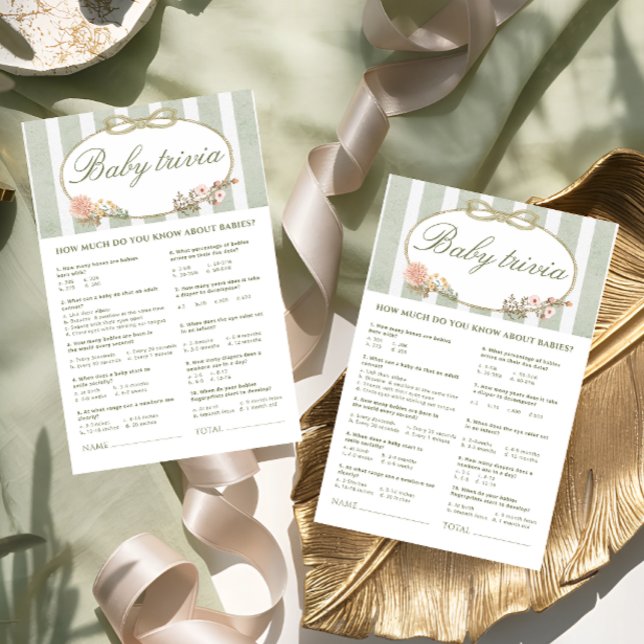 Floral Bow Whats in uw portemonnee Baby shower spe (Creator heeft geüpload)