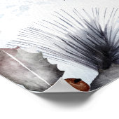 Floral Bow Winter Girl Baby shower Welkom Poster (Hoek)