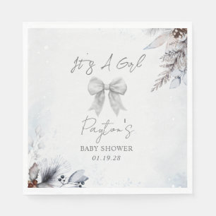 Floral Bow Winter Girl Baby shower Welkom Servet