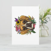 Floral Boxer Dog Botanische Plant Vloer Pet Boxer Feestdagenkaart (Staand voorkant)