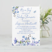 Floral Boy Baby Shower Invitation Kaart (Staand voorkant)